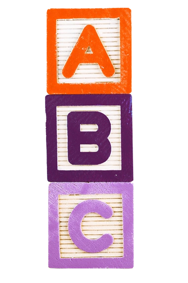 Bauklötze mit den Buchstaben A, B und C Bauklötze mit den Buchstaben A, B und C