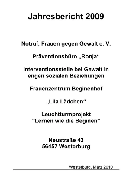 Jahresbericht 2009
