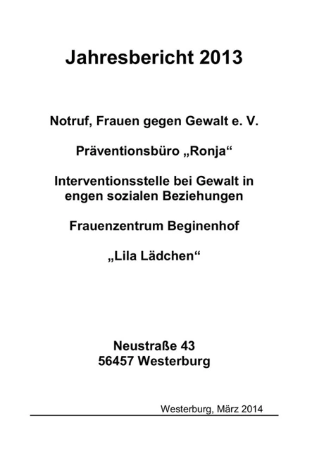 Jahresbericht 2013